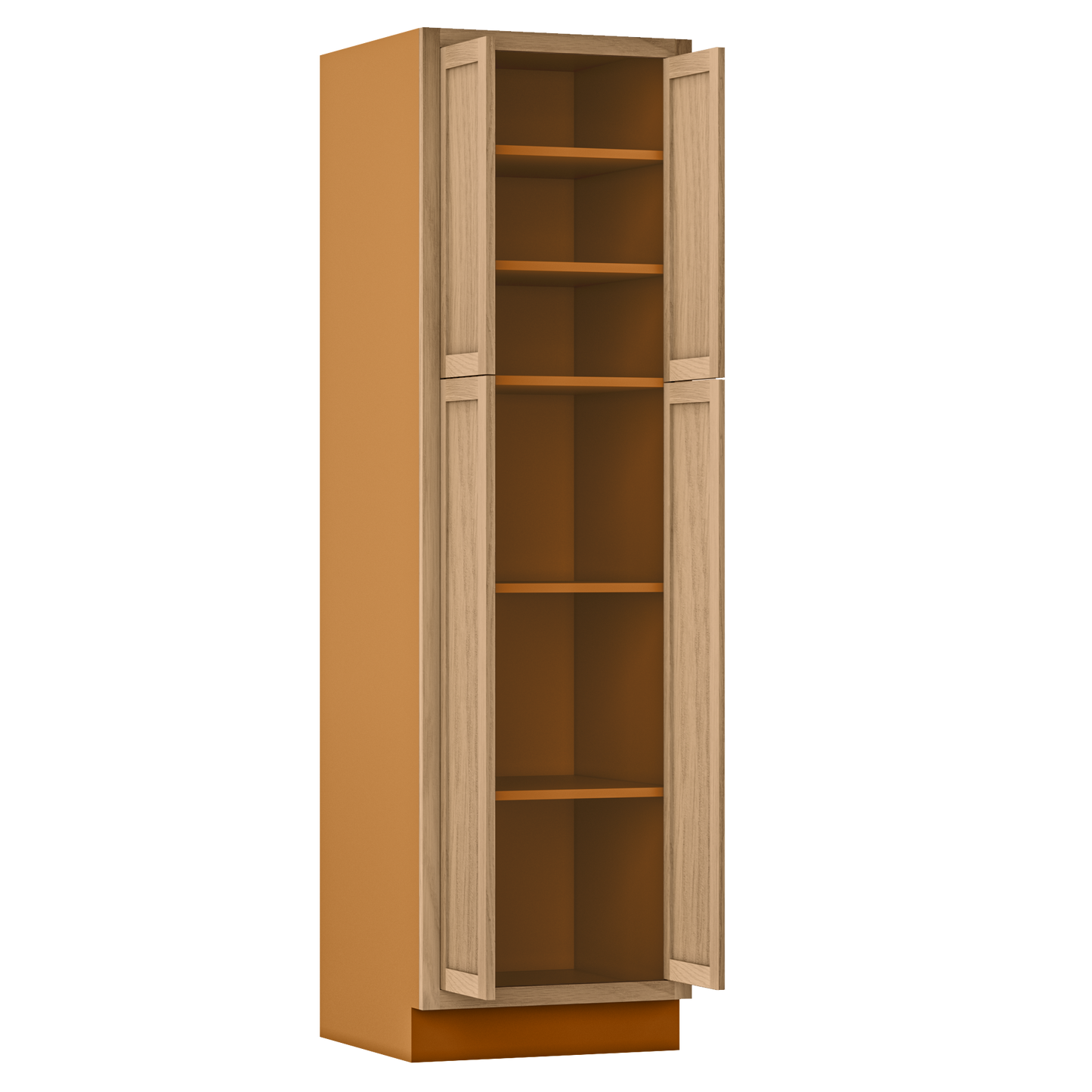 Pantry White Oak Inset Shaker Cabinet 84" Tall 18", 21", 24", 27", 30", 33" & 36" Wide