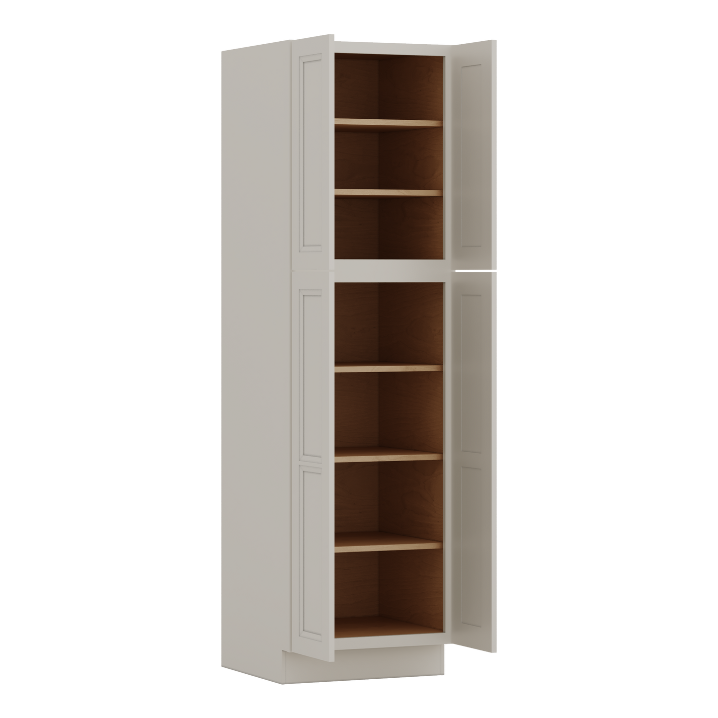 84" Tall Pantry 27LGDS Laguna Gray Double Shaker Cabinet Available 18", 24", 30"  & 36" Wide