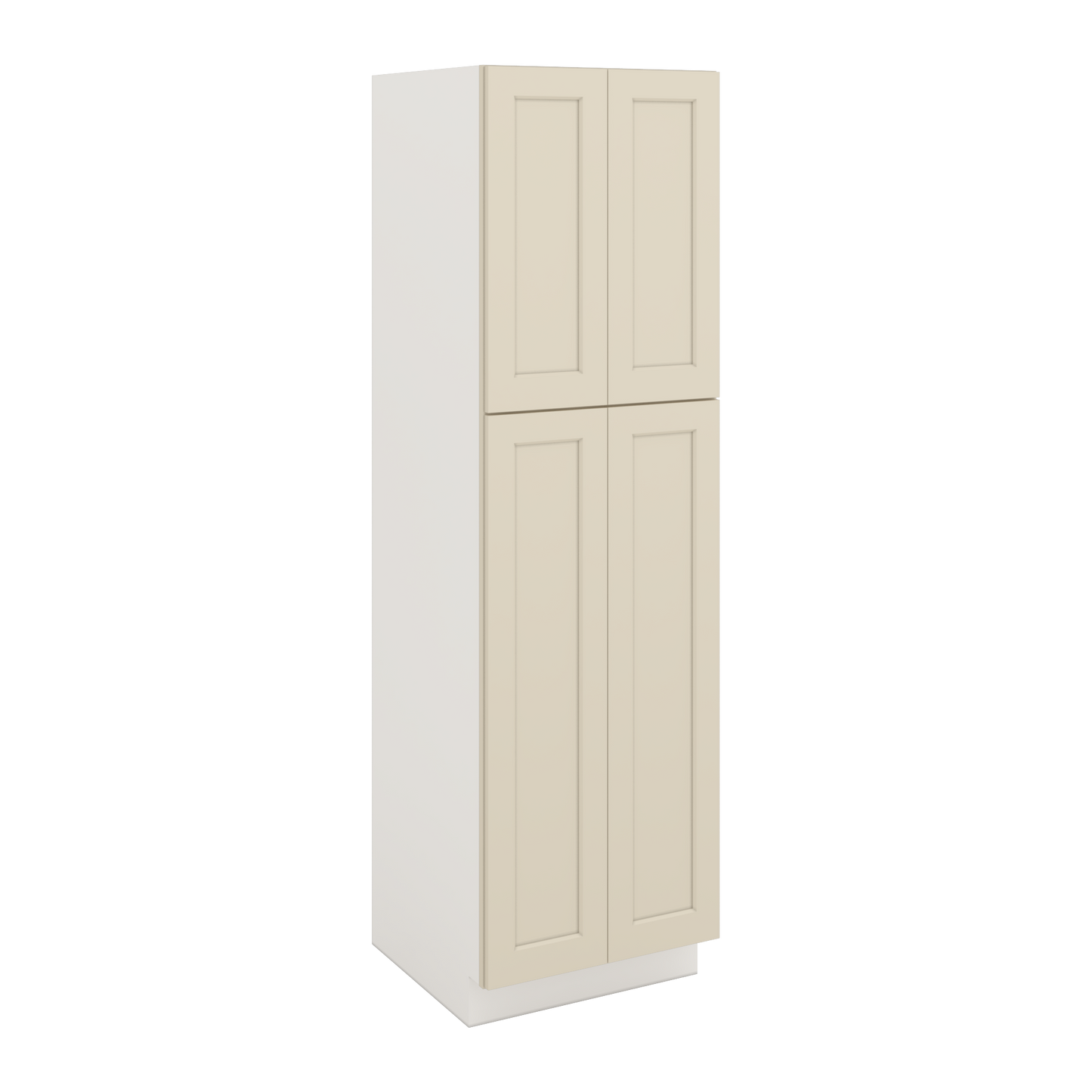 84" Tall Pantry Manhattan Cream Shaker 1-1/4" Overlay Cabinet Available 18", 24", 30"  & 36" Wide