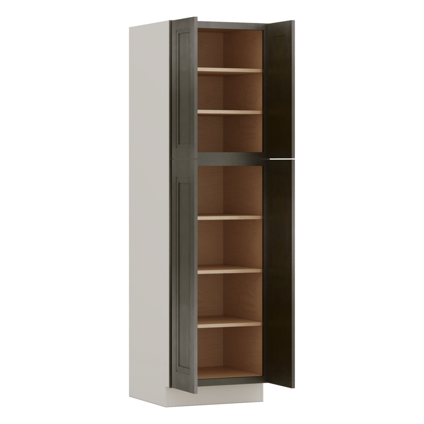 84" Tall Pantry Huntington Cinder Double Shaker Cabinet Available 18", 24", 30"  & 36" Wide