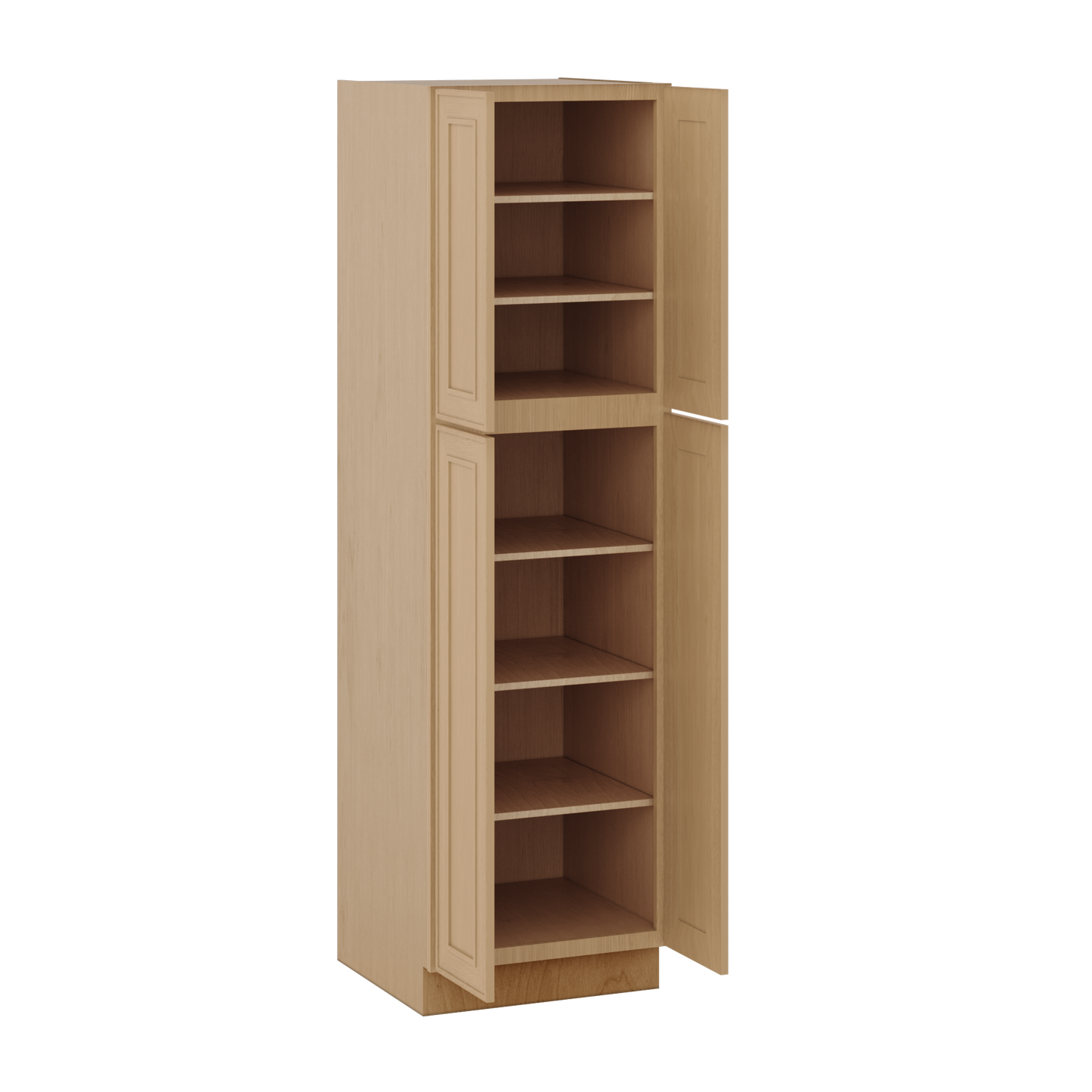 84" Tall Pantry 18", 24", 30" & 36" Wide Elegant Oak Craftsman Shaker 1-1/4" Overlay Cabinet