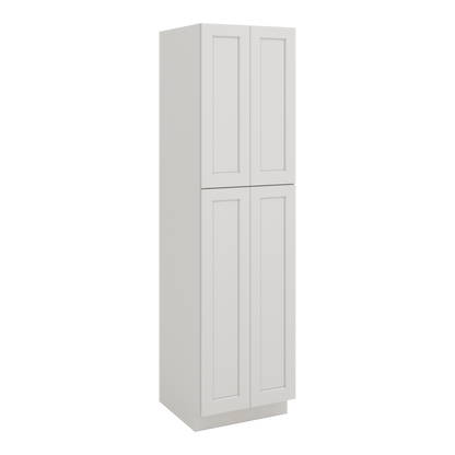90" Tall Pantry 2WS White Shaker 1-1/4" Overlay Cabinet 18", 24" & 30" Wide