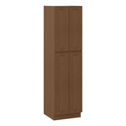 90" Tall Pantry 18", 24", 30" & 36" Wide Elegant Craftsman Mocha Shaker 1-1/4" Overlay Cabinet