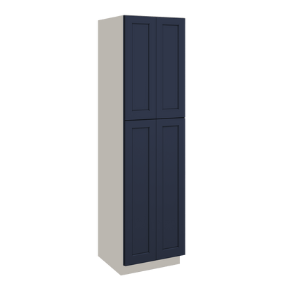 90" Tall Pantry NB29- Naval Blue Shaker 1-1/4" Overlay Cabinet 18", 24" & 30" Wide