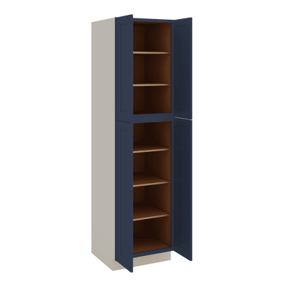 90" Tall Pantry NB29- Naval Blue Shaker 1-1/4" Overlay Cabinet 18", 24" & 30" Wide