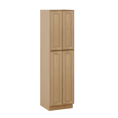 90" Tall Pantry 18", 24", 30" & 36" Wide Elegant Oak Craftsman Shaker 1-1/4" Overlay Cabinet