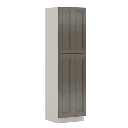 90" Tall Pantry Huntington Cinder Double Shaker Cabinet 18", 24" & 30" Wide