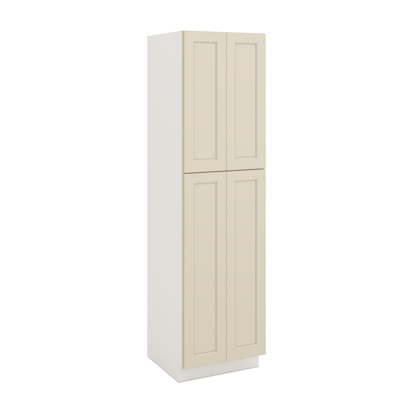 90" Tall Pantry Manhattan Cream Shaker 1-1/4" Overlay Cabinet 18", 24" & 30" Wide