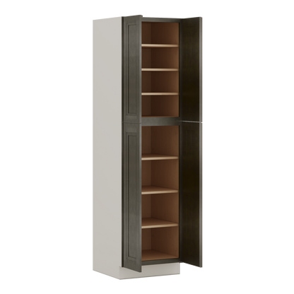 90" Tall Pantry Huntington Cinder Double Shaker Cabinet 18", 24" & 30" Wide