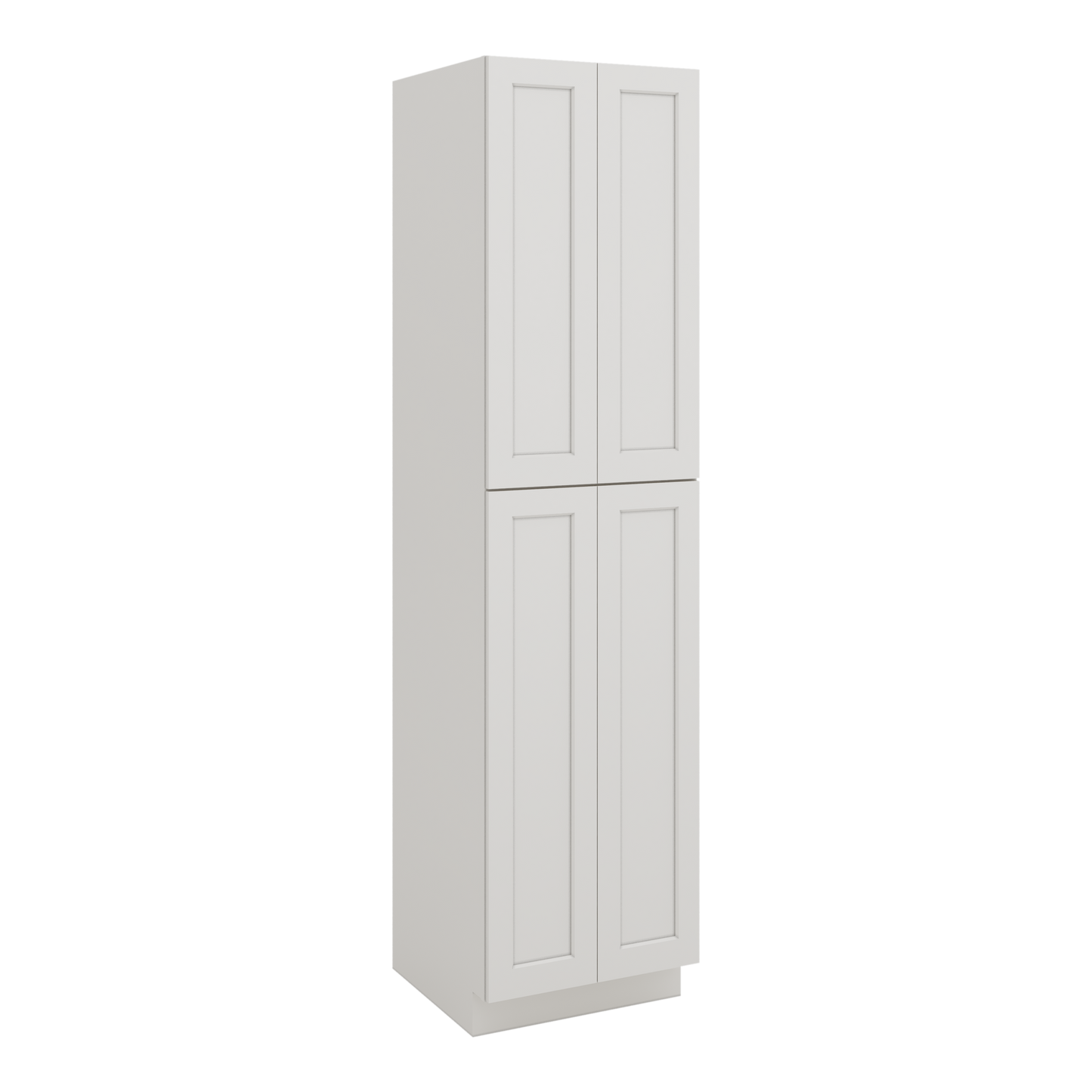 96" Tall Pantry 2WS White Shaker 1-1/4" Overlay Cabinet 18", 24" & 30" Wide