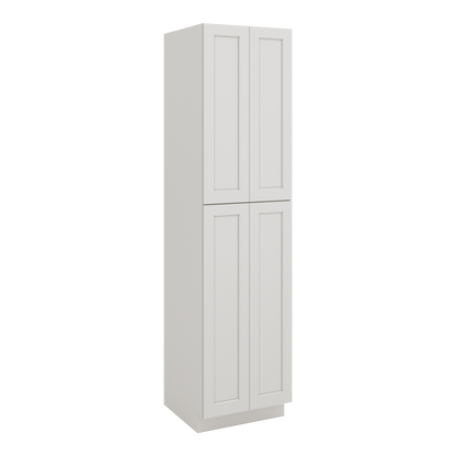 96" Tall Pantry 2WS White Shaker 1-1/4" Overlay Cabinet 18", 24" & 30" Wide