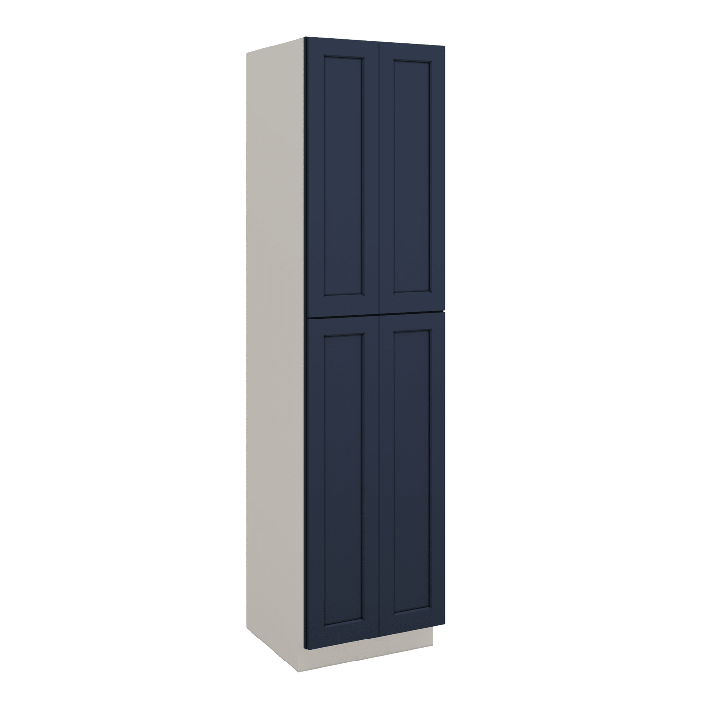 96" Tall Pantry NB29 Naval Blue Shaker 1-1/4" Overlay Cabinet 18", 24" & 30" Wide