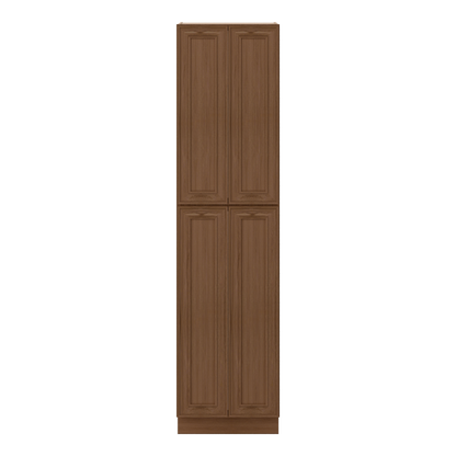96" Tall Pantry Elegant Craftsman Mocha Shaker 1-1/4" Overlay Cabinet 18", 24" & 30" Wide