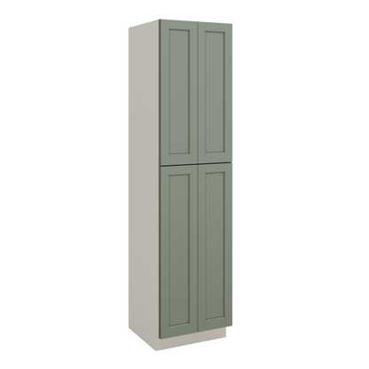 Sage Green Kitchen Pantry Cabinet Shaker
