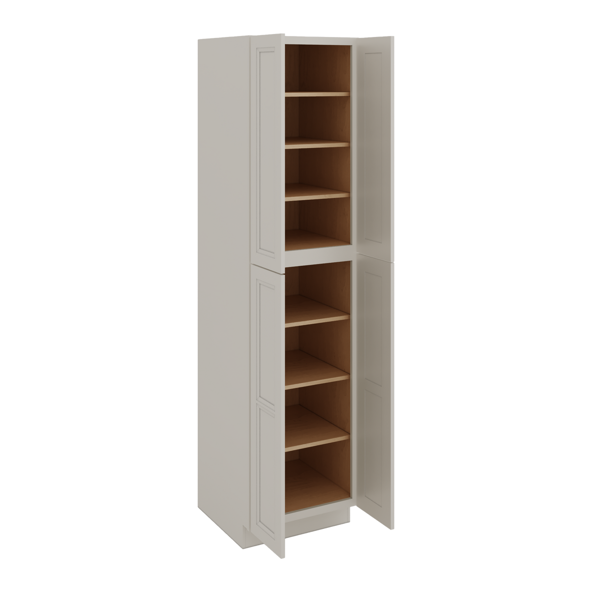 96" Tall Pantry 27LGDS Laguna Gray Double Shaker Cabinet 18", 24" & 30" Wide
