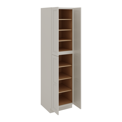 96" Tall Pantry 27LGDS Laguna Gray Double Shaker Cabinet 18", 24" & 30" Wide