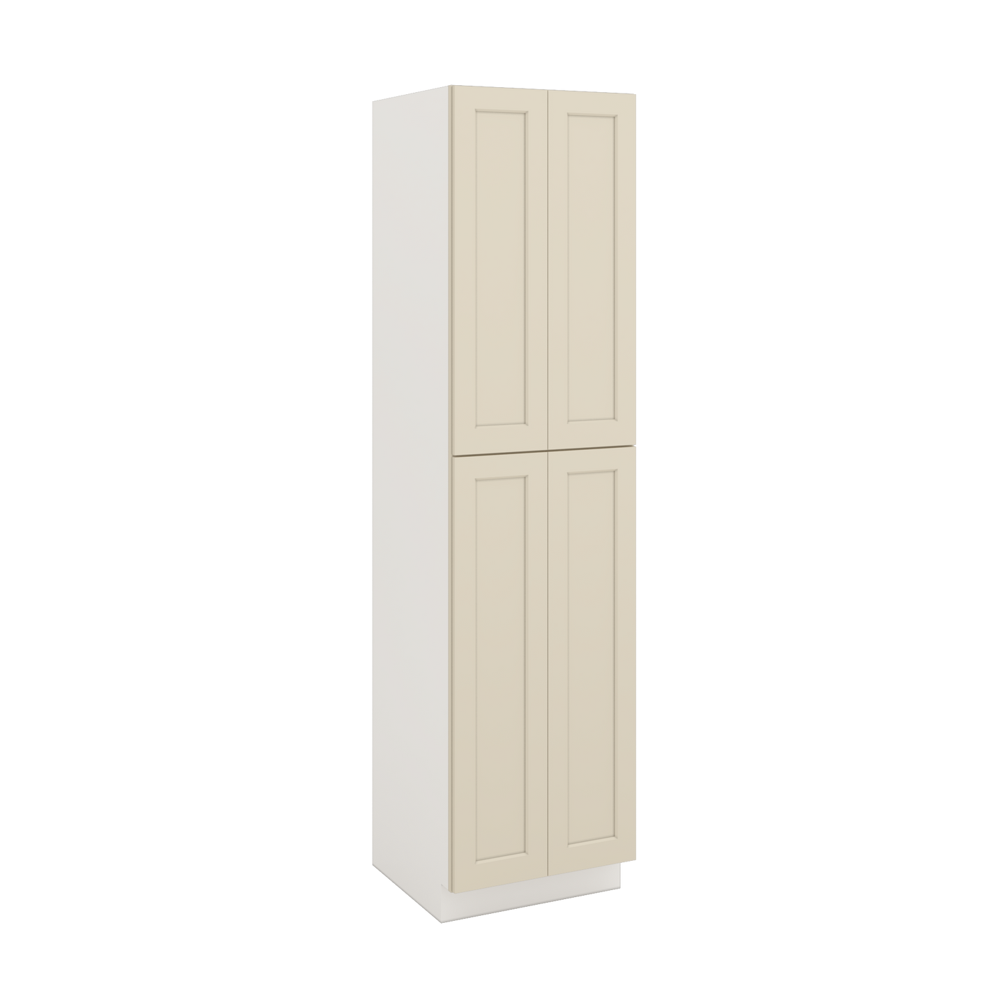 96" Tall Pantry Manhattan Cream Shaker 1-1/4" Overlay Cabinet 18", 24" & 30" Wide