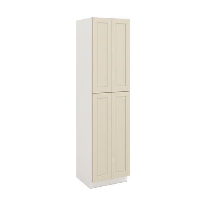 96" Tall Pantry Manhattan Cream Shaker 1-1/4" Overlay Cabinet 18", 24" & 30" Wide