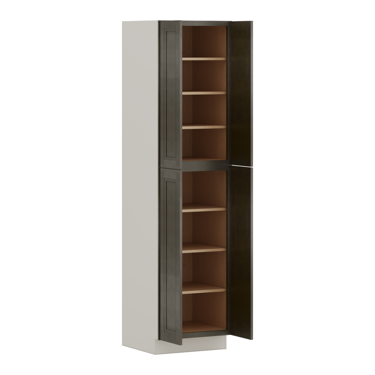 96" Tall Pantry Huntington Cinder Double Shaker Cabinet 18", 24" & 30" Wide