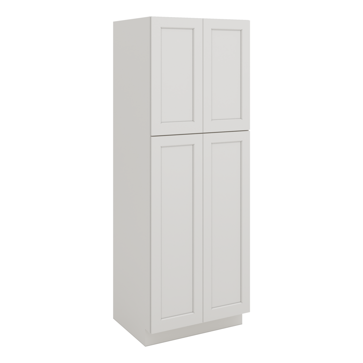 84" Tall Pantry ICE White Shaker 1-1/4" Overlay Cabinet Available 18", 24", 30"  & 36" Wide CWS/CWB