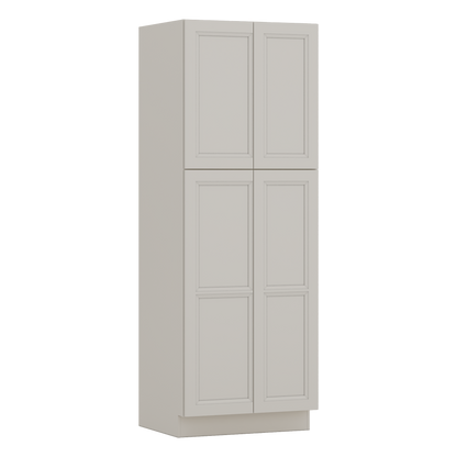 84" Tall Pantry 27LGDS Laguna Gray Double Shaker Cabinet Available 18", 24", 30"  & 36" Wide
