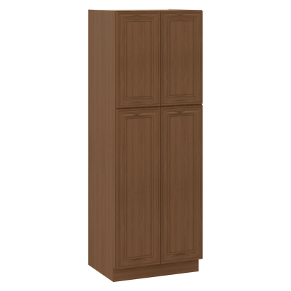 84" Tall Pantry 18", 24", 30" & 36" Wide Elegant Craftsman Mocha Shaker 1-1/4" Overlay Cabinet