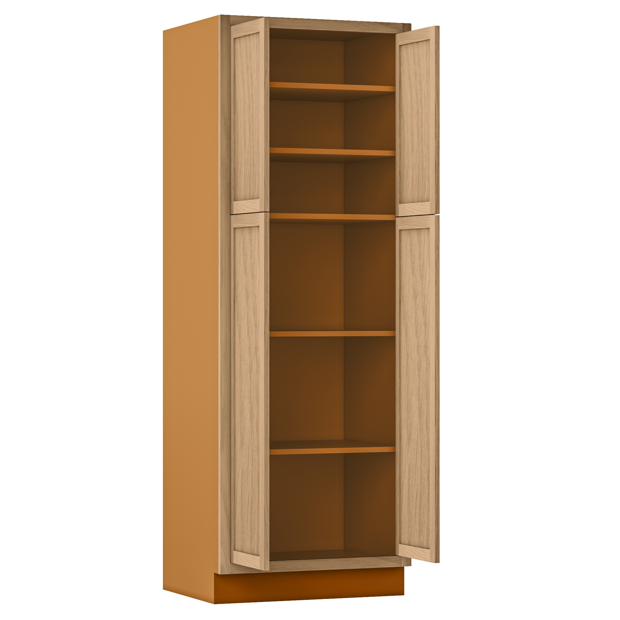 Pantry White Oak Inset Shaker Cabinet 84