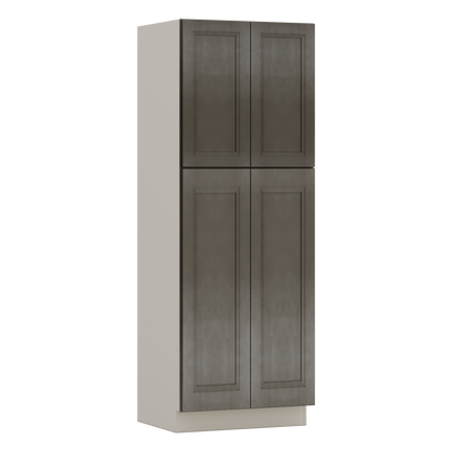 84" Tall Pantry Huntington Cinder Double Shaker Cabinet Available 18", 24", 30"  & 36" Wide