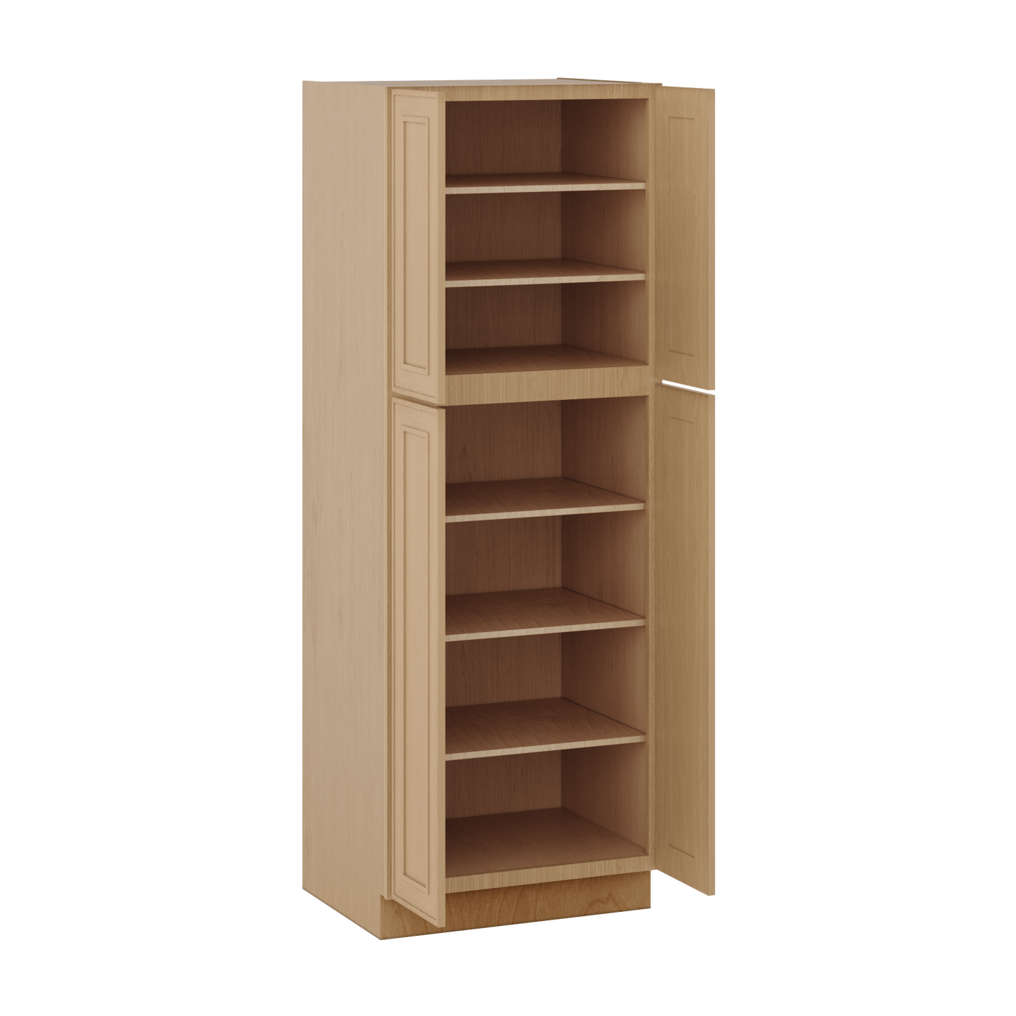 84" Tall Pantry 18", 24", 30" & 36" Wide Elegant Oak Craftsman Shaker 1-1/4" Overlay Cabinet