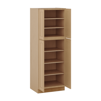 84" Tall Pantry 18", 24", 30" & 36" Wide Elegant Oak Craftsman Shaker 1-1/4" Overlay Cabinet