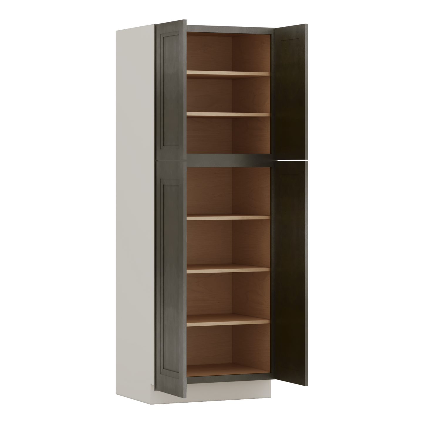84" Tall Pantry Huntington Cinder Double Shaker Cabinet Available 18", 24", 30"  & 36" Wide