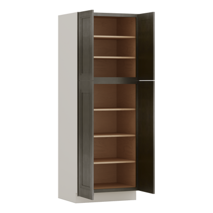 84" Tall Pantry Huntington Cinder Double Shaker Cabinet Available 18", 24", 30"  & 36" Wide