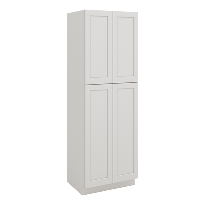 90" Tall Pantry 2WS White Shaker 1-1/4" Overlay Cabinet 18", 24" & 30" Wide