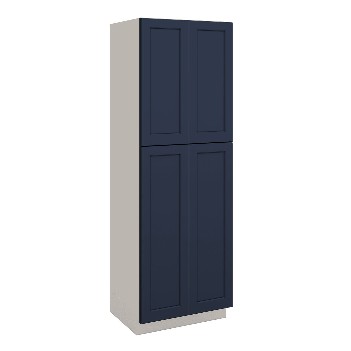 90" Tall Pantry NB29- Naval Blue Shaker 1-1/4" Overlay Cabinet 18", 24" & 30" Wide