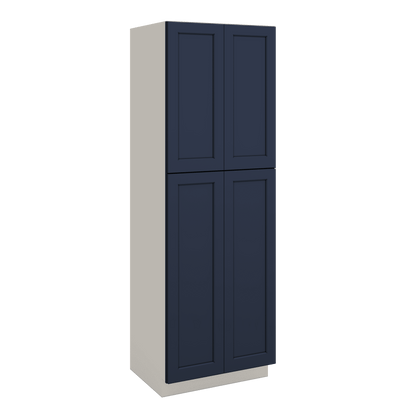 90" Tall Pantry NB29- Naval Blue Shaker 1-1/4" Overlay Cabinet 18", 24" & 30" Wide