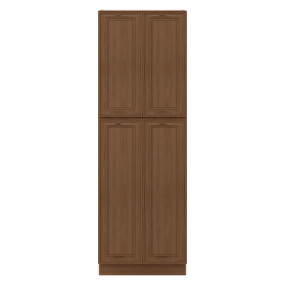 90" Tall Pantry 18", 24", 30" & 36" Wide Elegant Craftsman Mocha Shaker 1-1/4" Overlay Cabinet