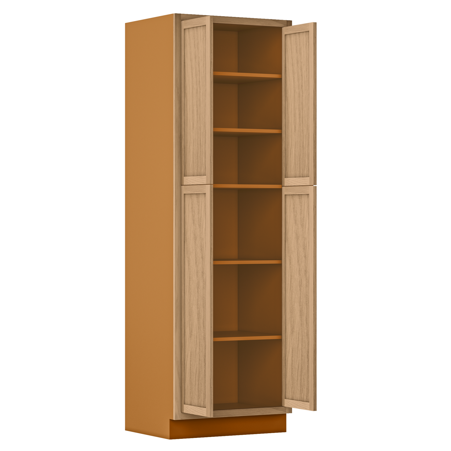 Pantry White Oak Inset Shaker Cabinet 93" Tall 18", 21", 24", 27", 30", 33" & 36" Wide
