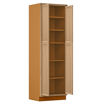 Pantry White Oak Inset Shaker Cabinet 93" Tall 18", 21", 24", 27", 30", 33" & 36" Wide