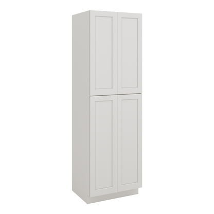 96" Tall Pantry 2WS White Shaker 1-1/4" Overlay Cabinet 18", 24" & 30" Wide