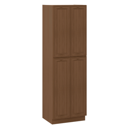 96" Tall Pantry Elegant Craftsman Mocha Shaker 1-1/4" Overlay Cabinet 18", 24" & 30" Wide