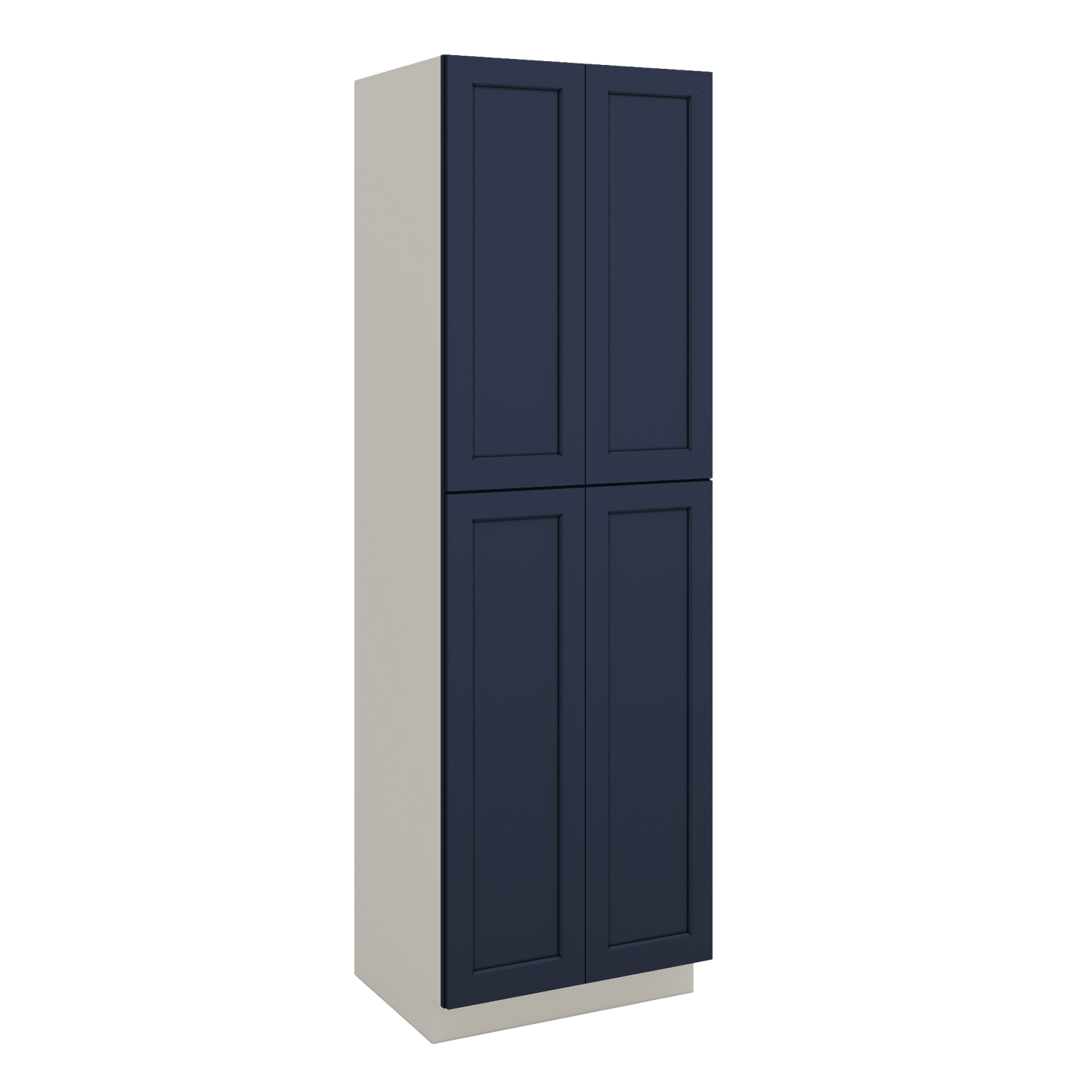 96" Tall Pantry NB29 Naval Blue Shaker 1-1/4" Overlay Cabinet 18", 24" & 30" Wide