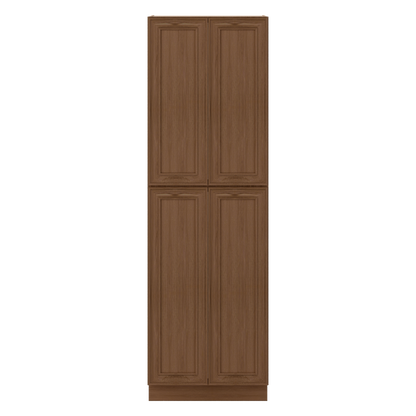 96" Tall Pantry Elegant Craftsman Mocha Shaker 1-1/4" Overlay Cabinet 18", 24" & 30" Wide