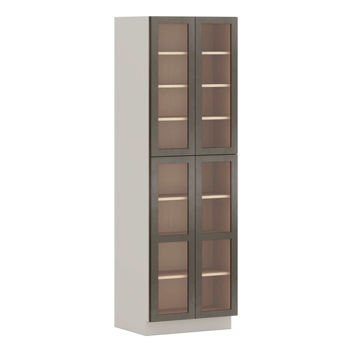 96" Tall Pantry Huntington Cinder Double Shaker Glass Ready Wall Cabinet 18", 24" & 30" Wide