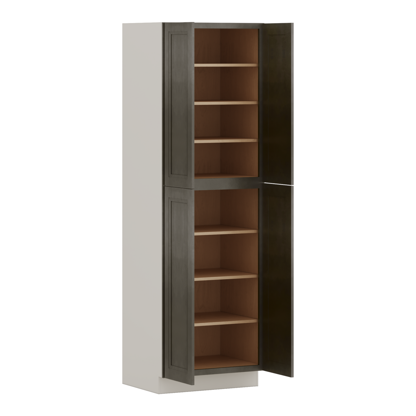 96" Tall Pantry Huntington Cinder Double Shaker Cabinet 18", 24" & 30" Wide