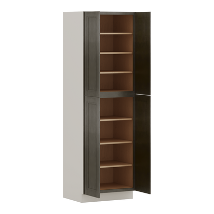 96" Tall Pantry Huntington Cinder Double Shaker Cabinet 18", 24" & 30" Wide