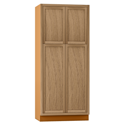 Pantry White Oak Inset Shaker Cabinet 84" Tall 18", 21", 24", 27", 30", 33" & 36" Wide