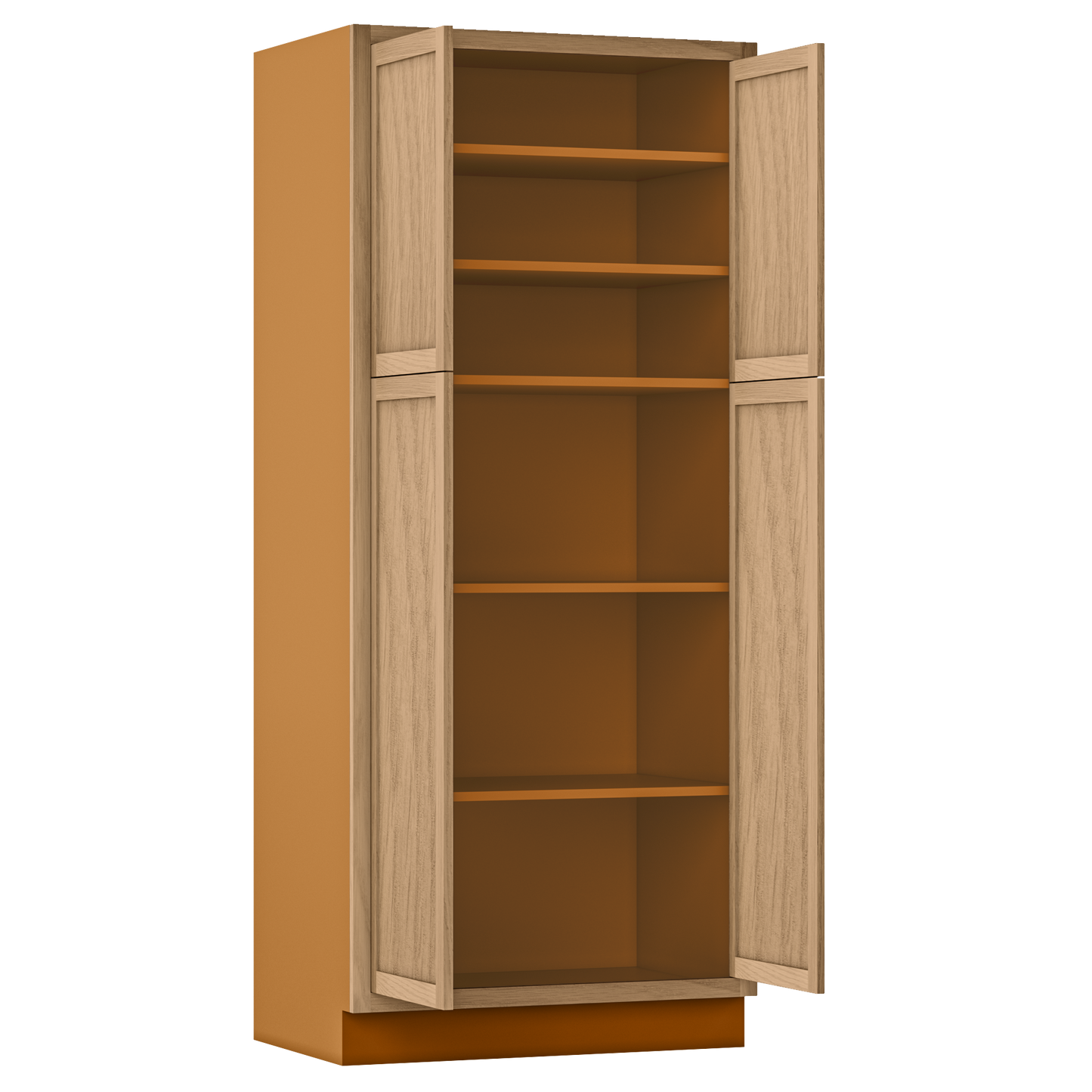 Pantry White Oak Inset Shaker Cabinet 84" Tall 18", 21", 24", 27", 30", 33" & 36" Wide