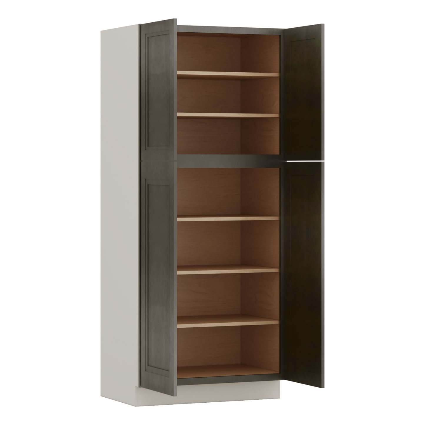 84" Tall Pantry Huntington Cinder Double Shaker Cabinet Available 18", 24", 30"  & 36" Wide