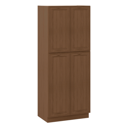 90" Tall Pantry 18", 24", 30" & 36" Wide Elegant Craftsman Mocha Shaker 1-1/4" Overlay Cabinet