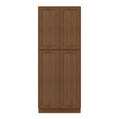 90" Tall Pantry 18", 24", 30" & 36" Wide Elegant Craftsman Mocha Shaker 1-1/4" Overlay Cabinet